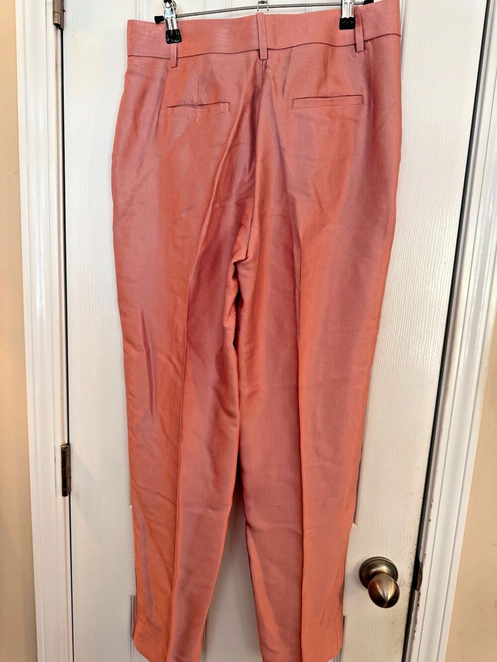 NWT Banana Republic Sz 4L Satin Tapered Pants Pleated Ankle Pink ECOVERO Dressy - Picture 4 of 9